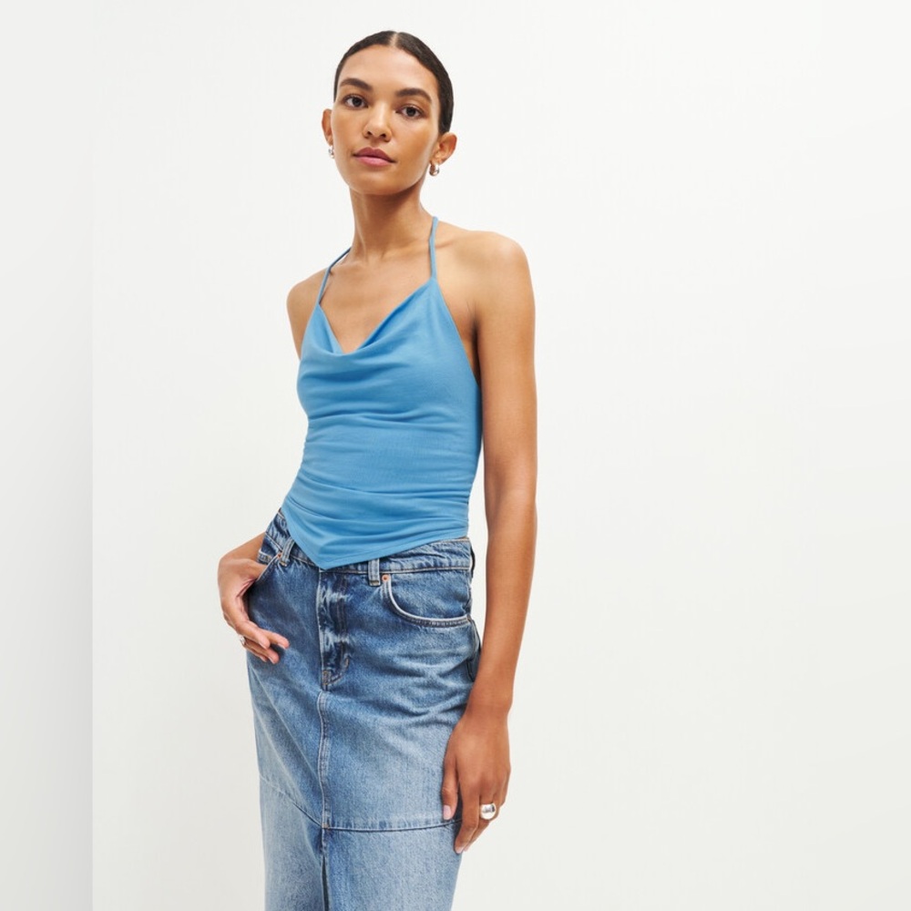 reformation Henrietta top in blue - size XS